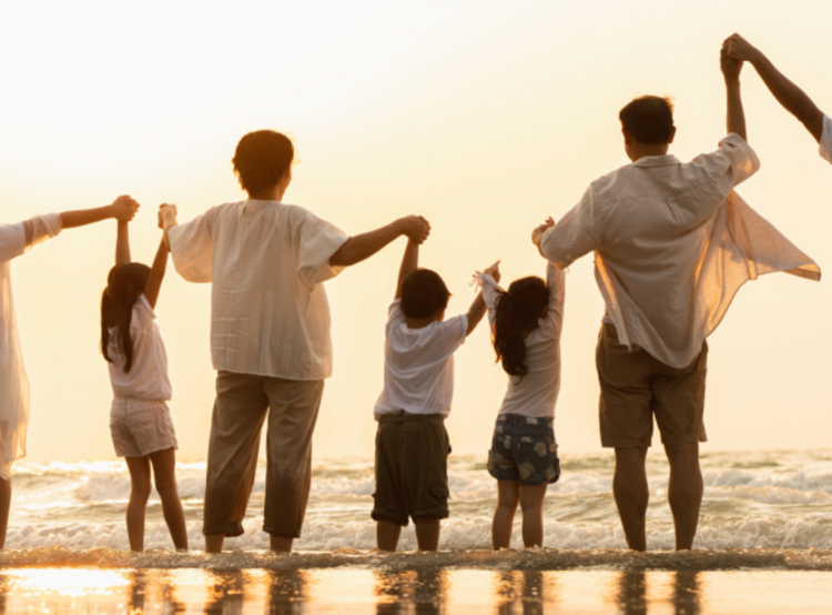 Family at Ocean